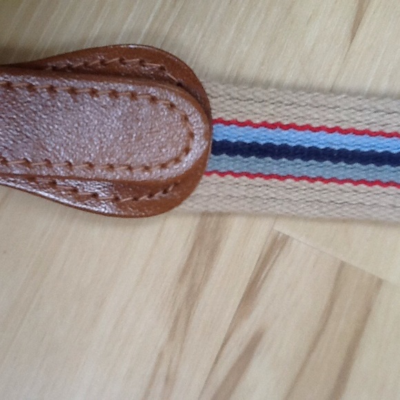 Canvas and Leather Striped Belt - Picture 6 of 7